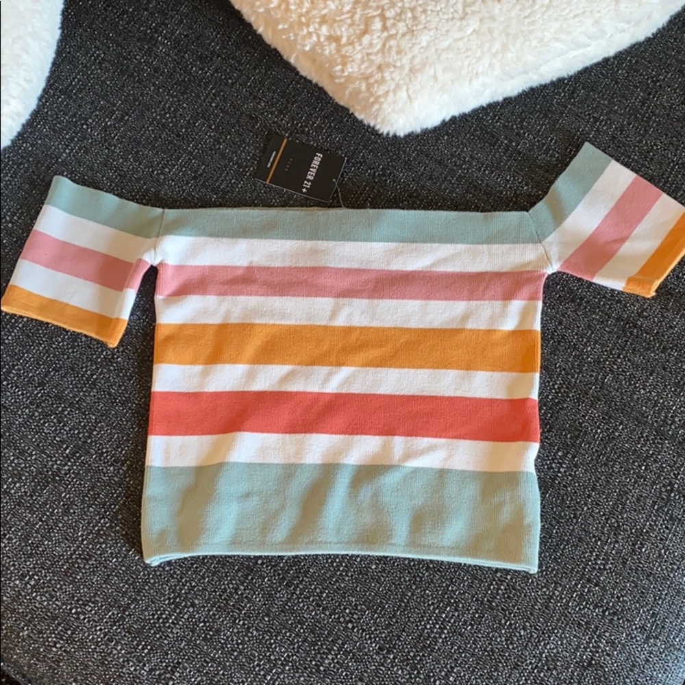 Pastel Off The Shoulder Tube/Crop Top - Forever21+